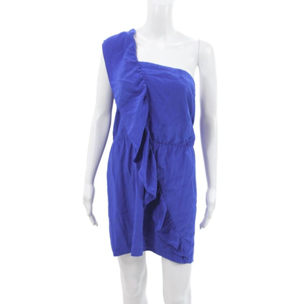 Mason Women Mini One Shoulder Silk Cocktail Dress Sleeveless Size 4